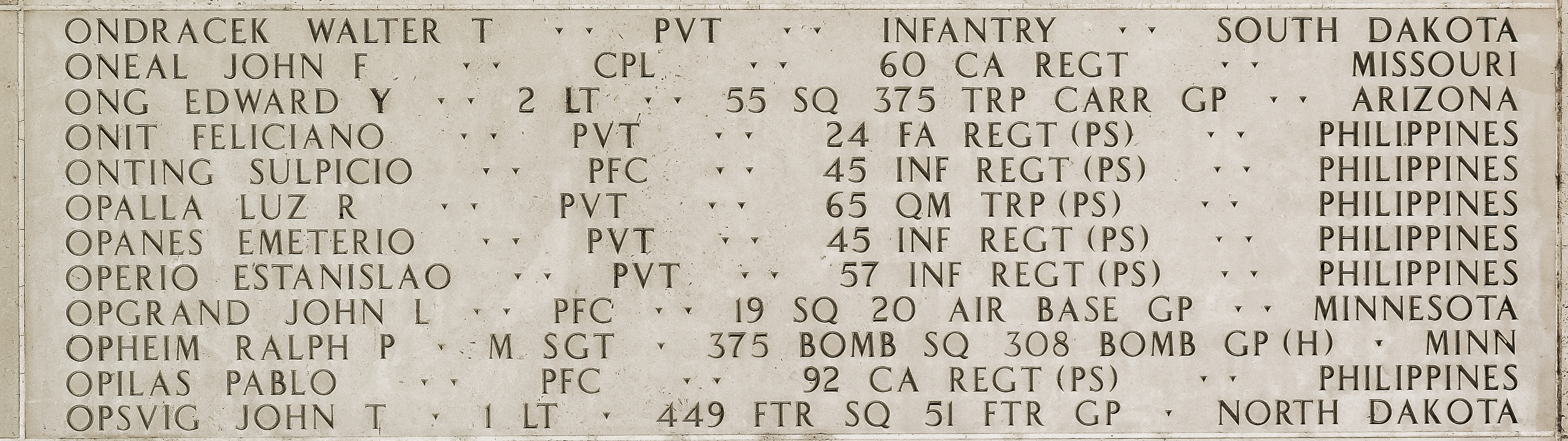 John F. Oneal, Corporal